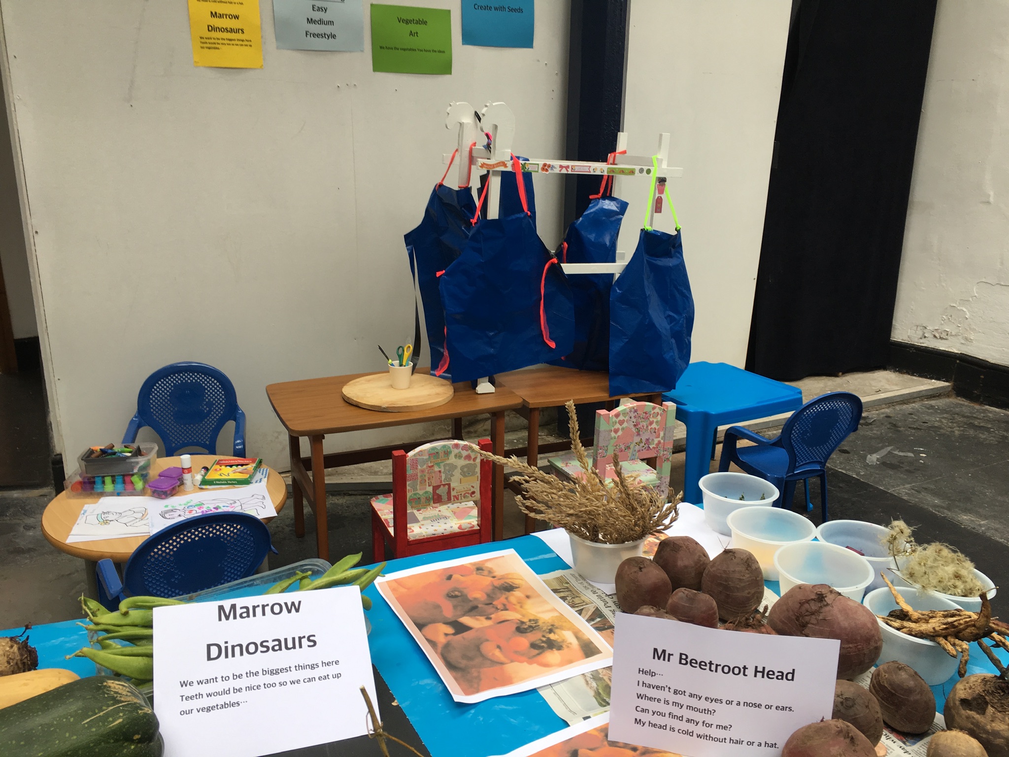 Table displaying vegetables