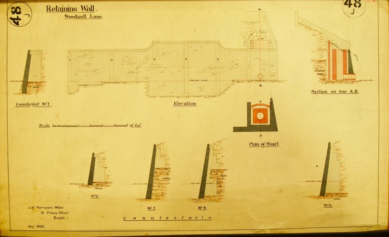 Diagram of a retaining wall