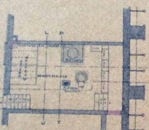Plan diagram of pipework between baths and around main pool
